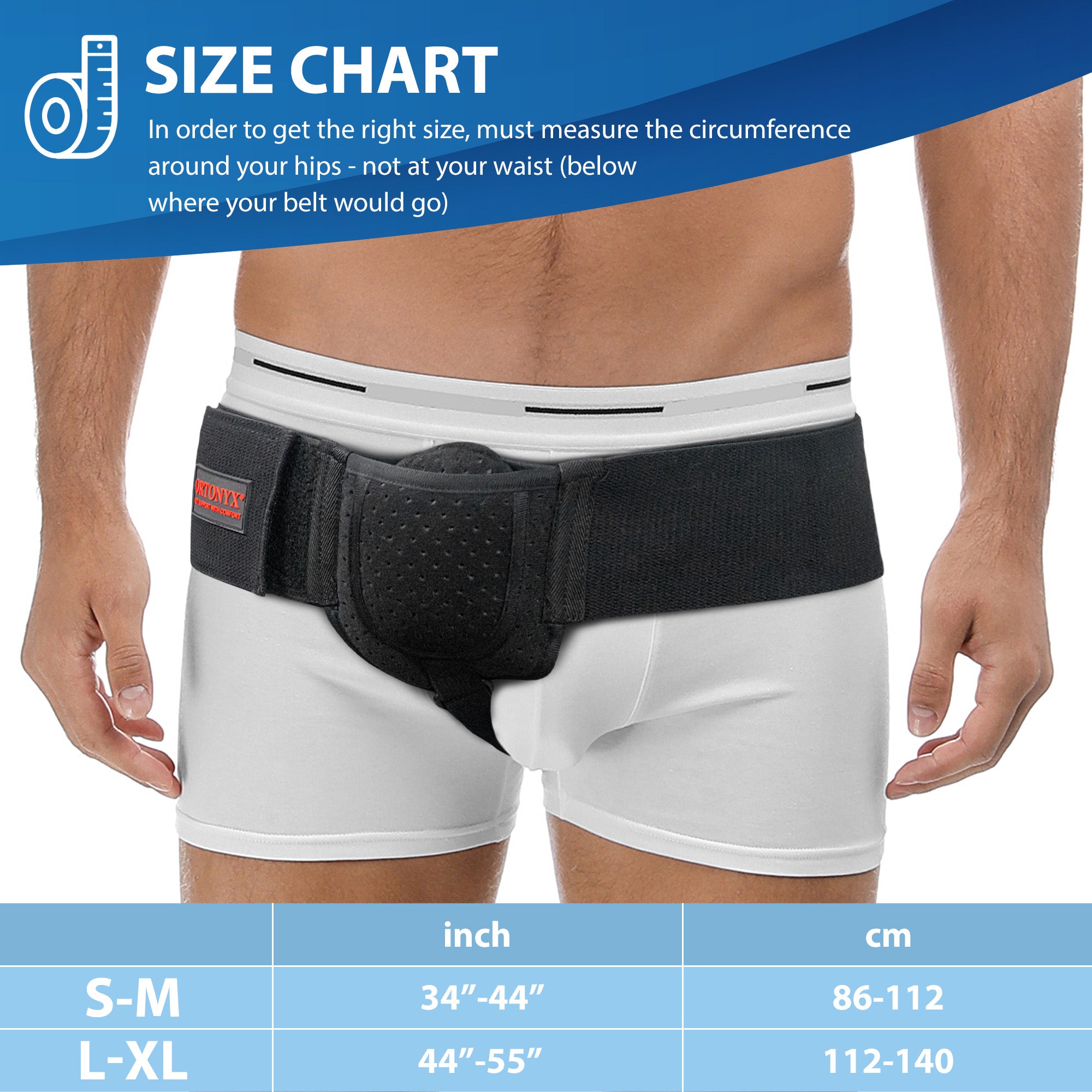 Inguinal Groin Hernia Belt for Men and Women - Left or Right Side