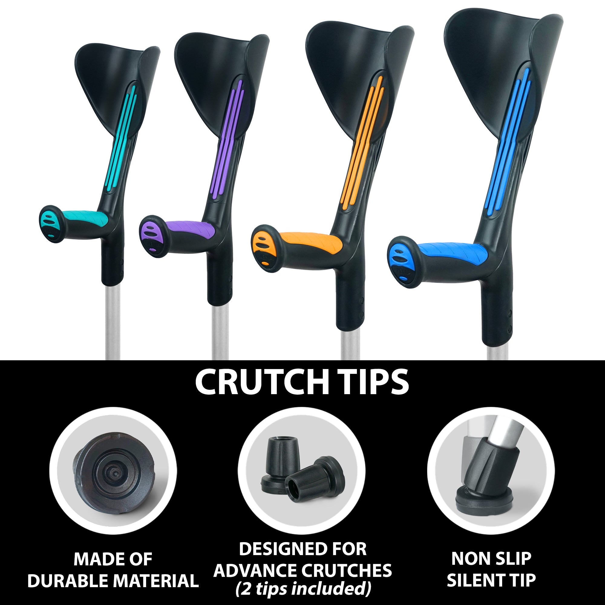 Crutch Tips (1 Pair) ? Black