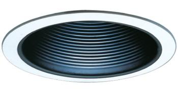 Elco ELM40B 6 Line Voltage PAR38/R40 Trim with Metal Step Baffle - Black