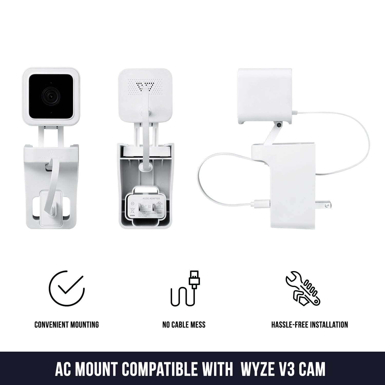 Wasserstein AC Outlet Wall Mount for Wyze Cam V3