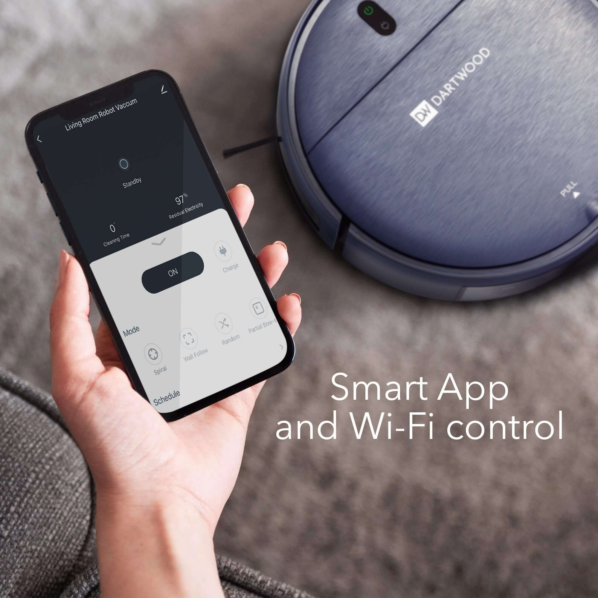 Dartwood Smart Robot Vacuum Cleaner | Mopping Function & Wi-Fi Control