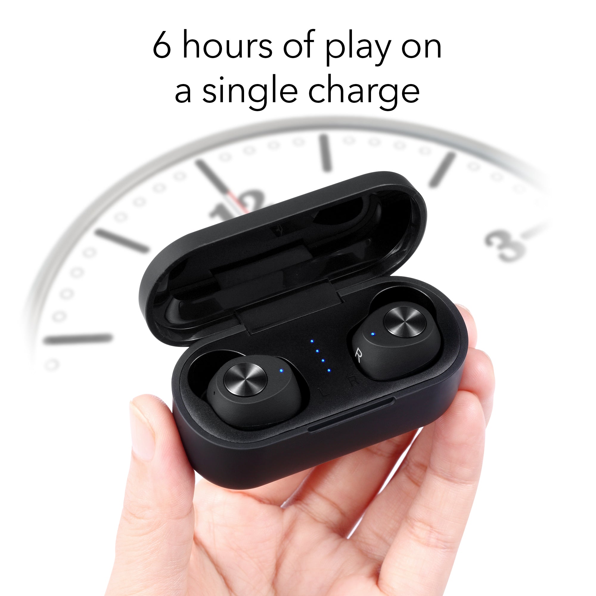 Dartwood True Wireless Bluetooth Earbuds | Touch Control | Charging Case | Black