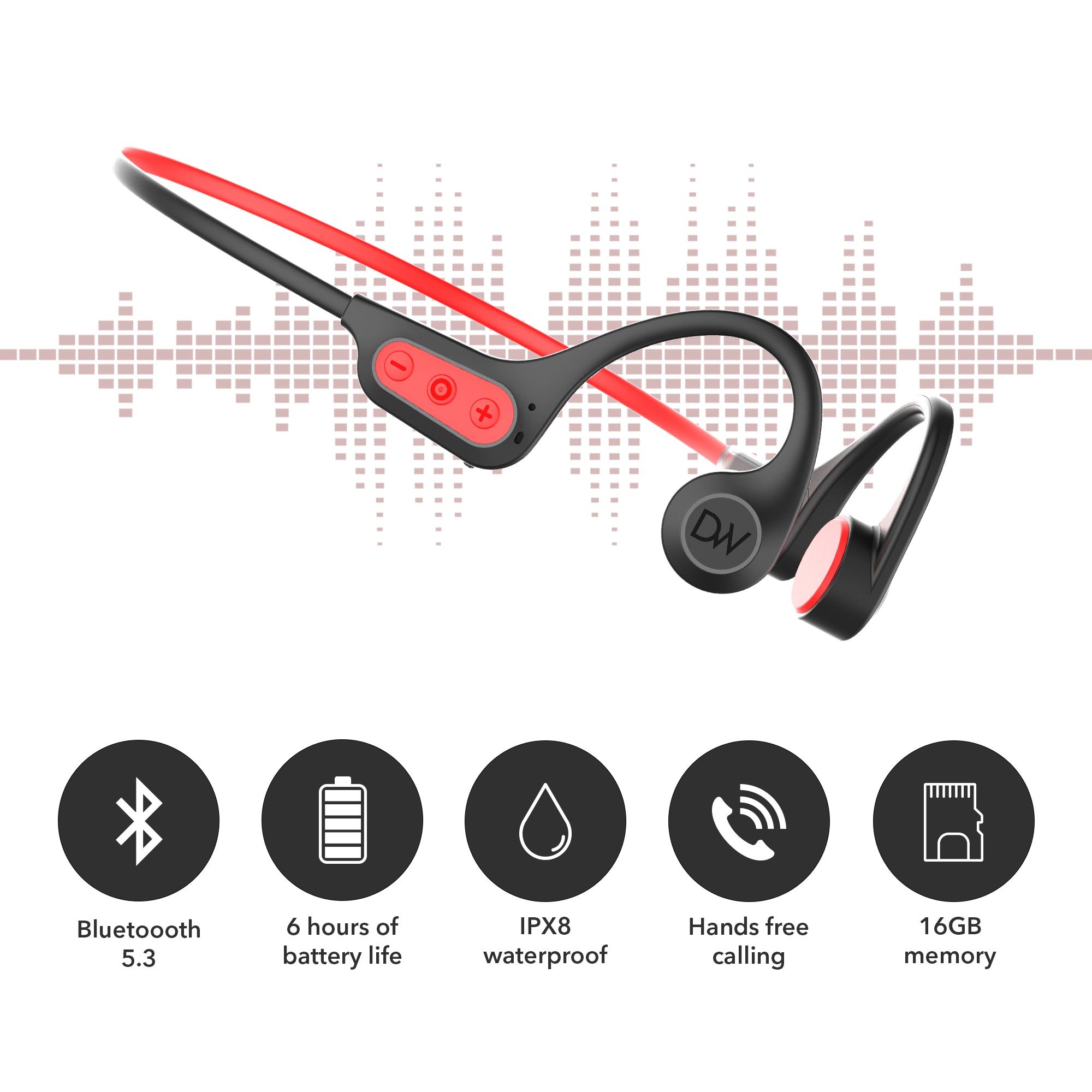 Dartwood Bone Conduction Headphones | Open Ear & Wireless | 16GB