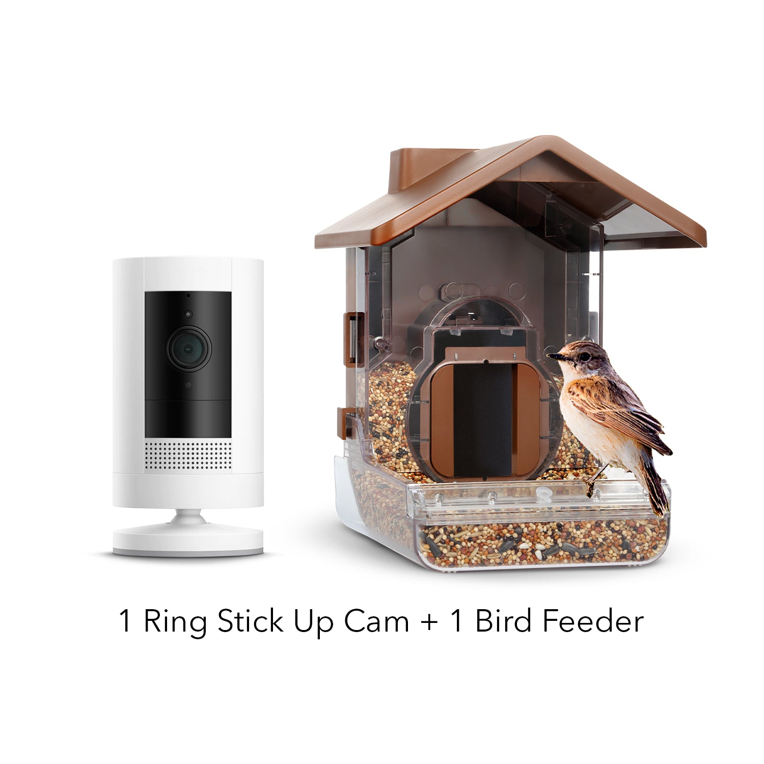 Ring Stick Up Cam (Battery) + Wasserstein Bird Feeder Camera Case Bundle