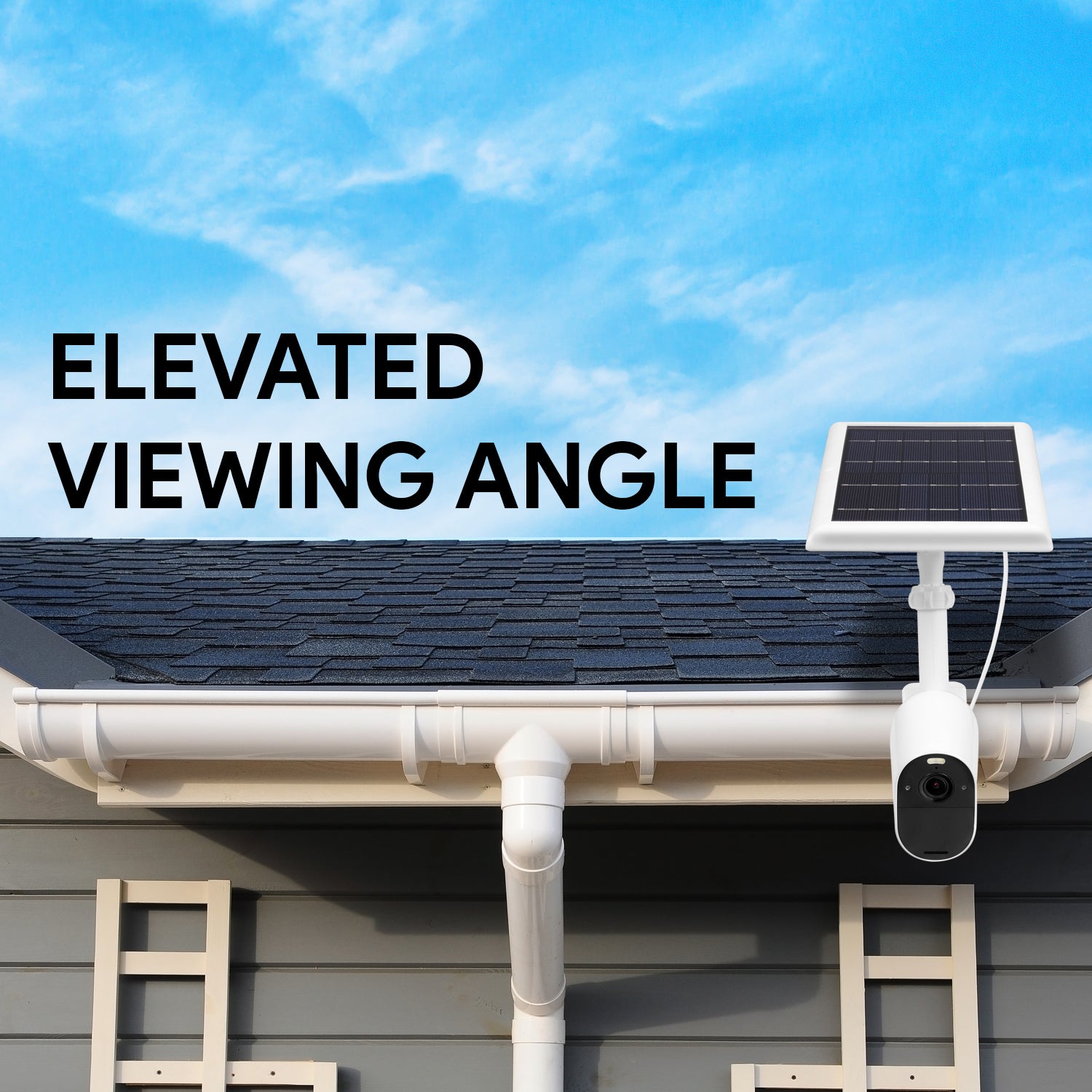 Wasserstein 2-in-1 Universal Gutter Mount for Camera & Solar Panel | Wyze, Blink, Ring, Arlo, & Eufy Cams