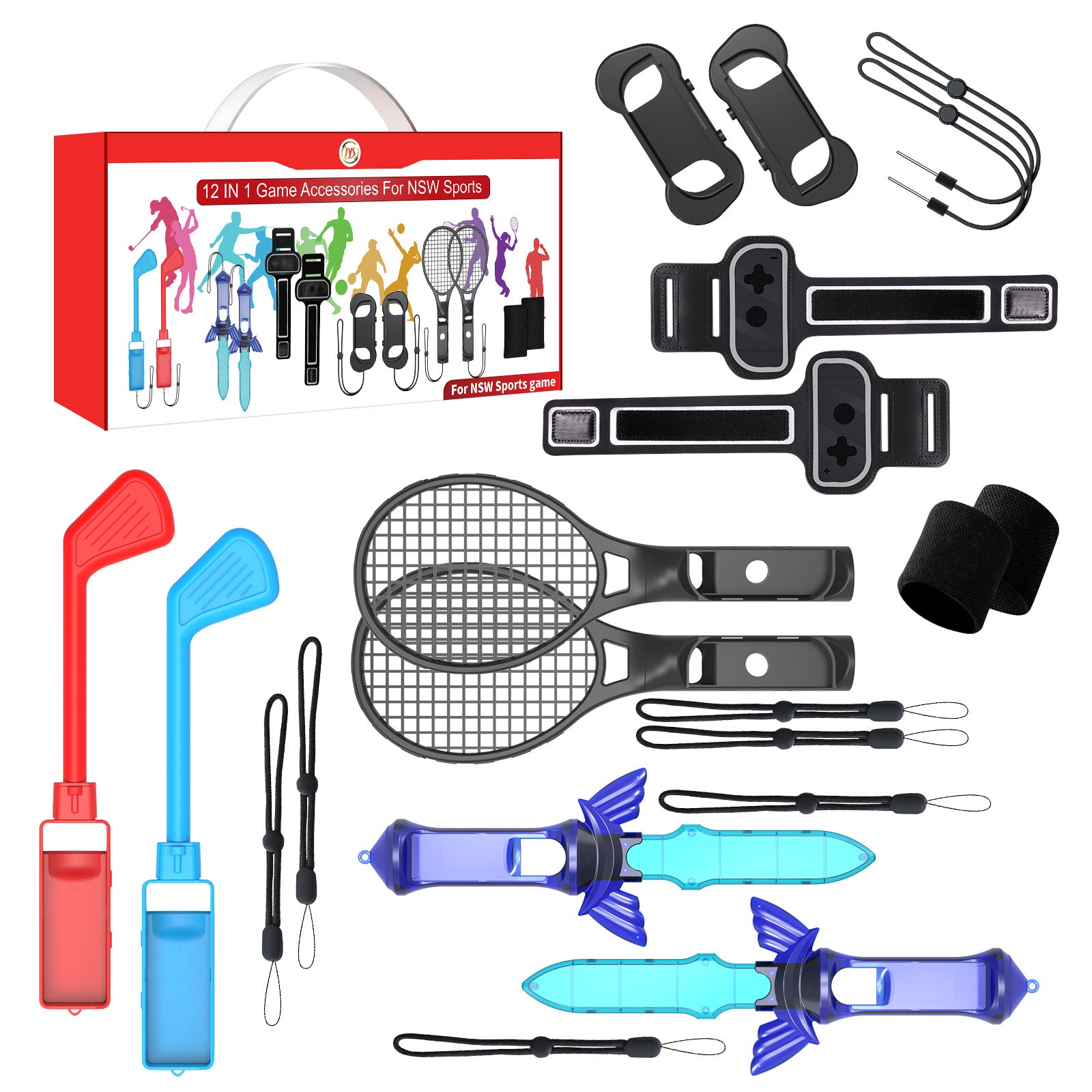 navor 12-in-1 Switch Sports Accessories Kit, Family Accessories Bundle