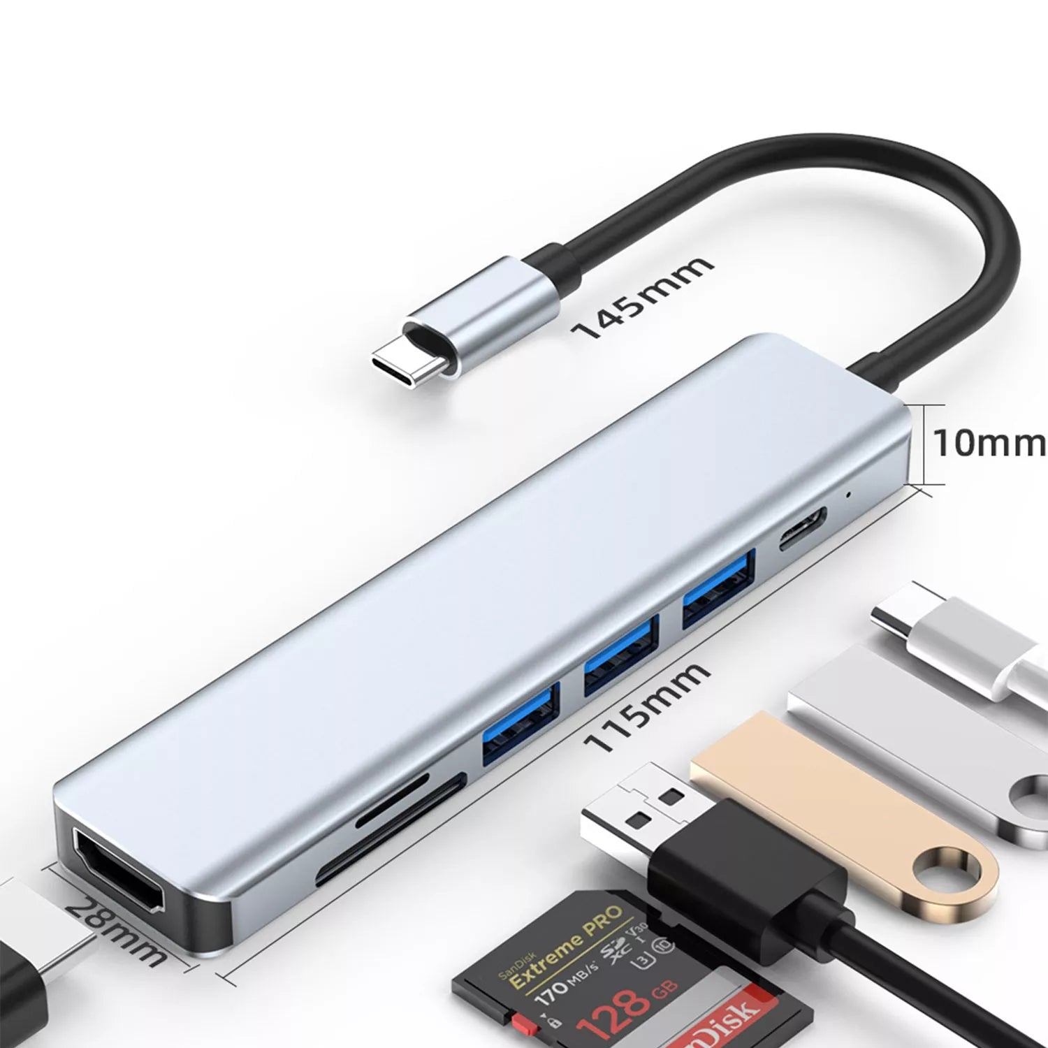 navor 7-IN-1 USB C Hub for MacBook, Thunderbolt 3/4, Samsung and More