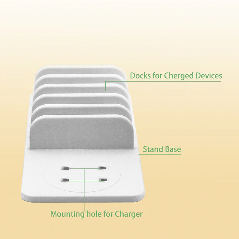 5-Ports USB Charger Charge 3.0 Technology with with Mushroom Lamp