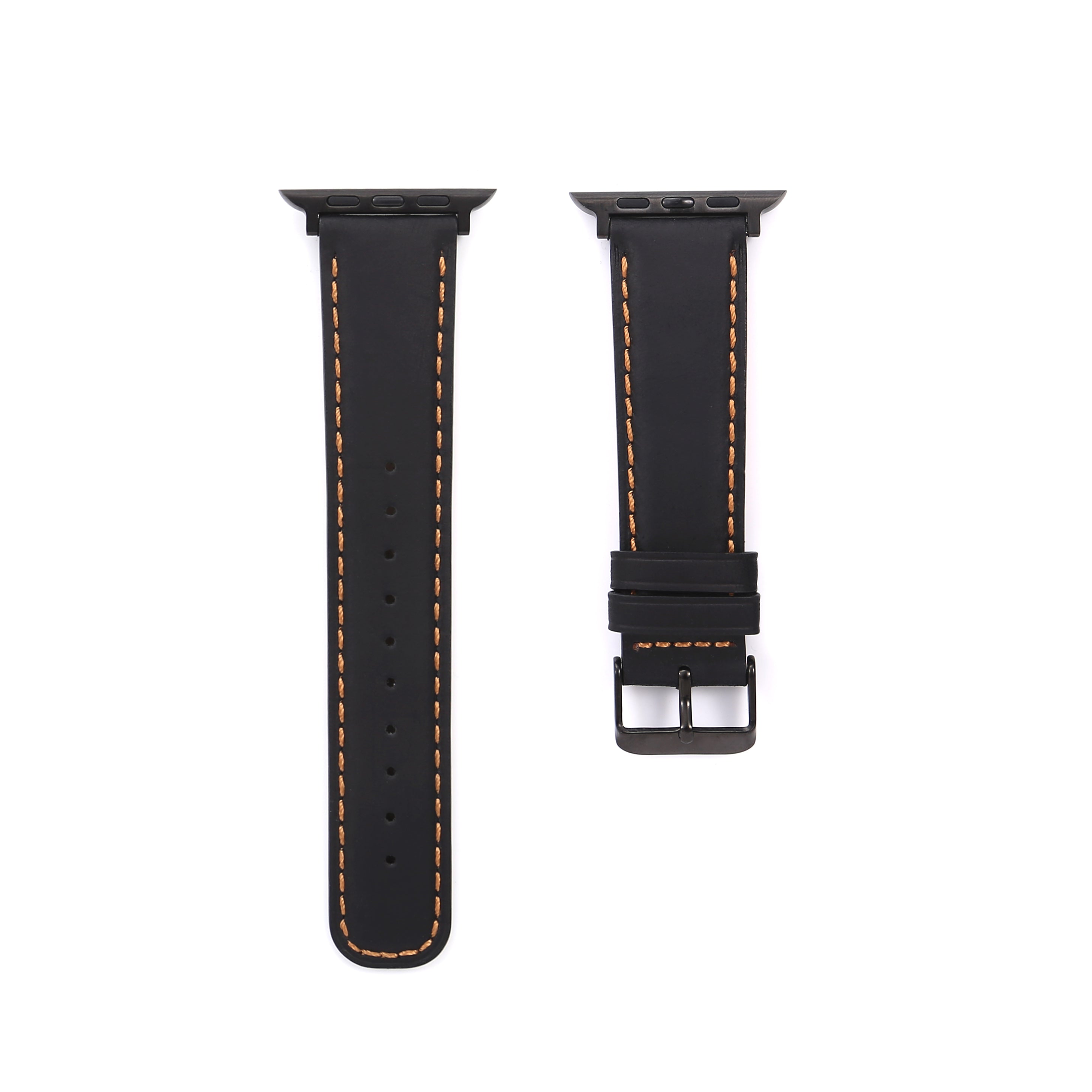 navor Leather Replacement Band with Stainless-Steel Clasp for Apple Watch