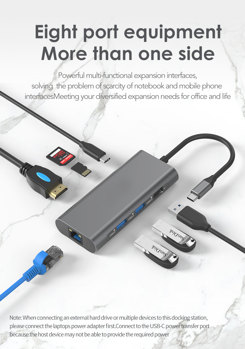 navor 8-IN-1 USB C Hub for MacBook (Above 2016), Thunderbolt 3/4, Huawei, Samsung and More