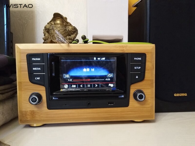 IWISTAO CD Player Bluetooth 4.0 Full Bamboo Casing FM Tuner Integrated MP3 WMA Apt-x U Disk SD Card Playing