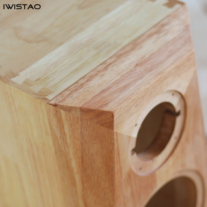 IWISTAO HIFI 2 Way Bookshelf Solid Wood Empty Speaker Cabinet 5 Inch 1 Pair Diamond 11L Cut Corner for Tube Amplifier