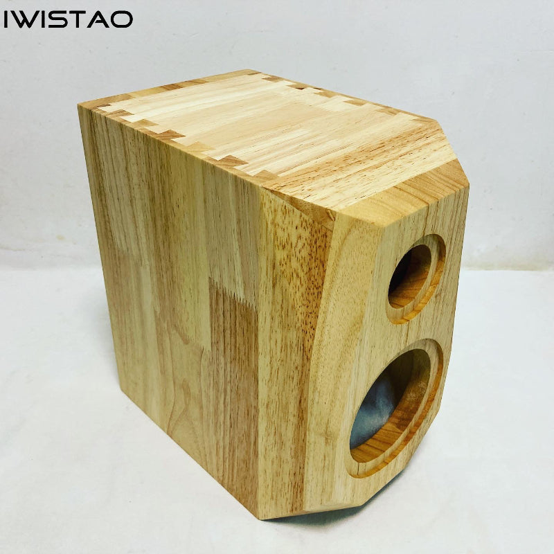 IWISTAO HIFI 2 Way Bookshelf Solid Wood Empty Speaker Cabinet 5 Inch 1 Pair Diamond 11L Cut Corner for Tube Amplifier