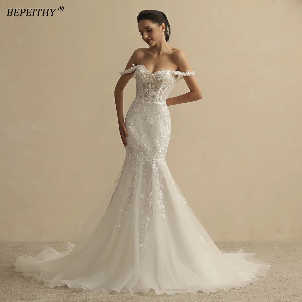 Ivory Wedding Dresses Long Train