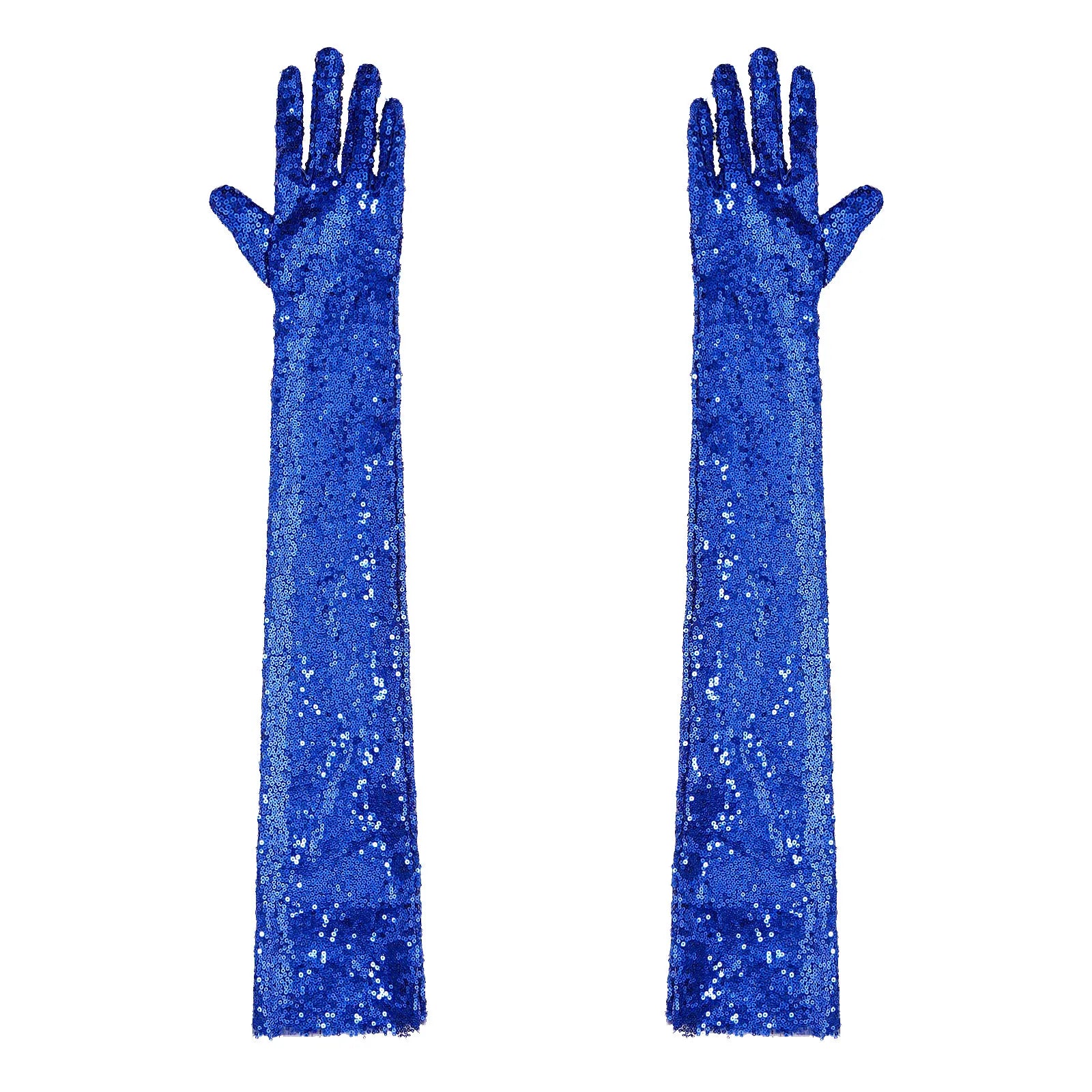 Shiny Sequins Gloves Finger Elbow Length Long Gloves