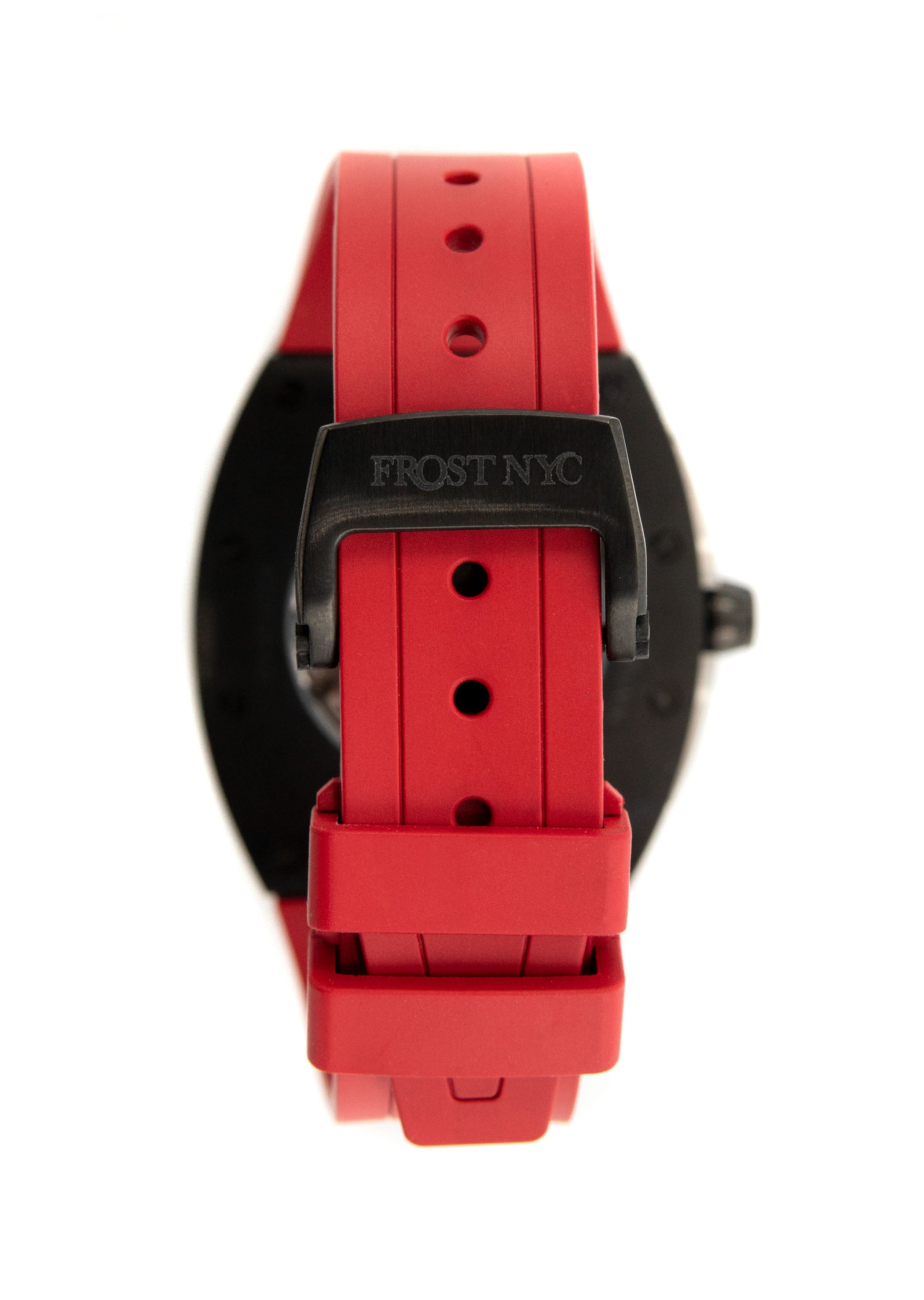 Frost NYC Mens Watch - Automatic Skeleton Sport Black Watch | FRST-01-SB| Red