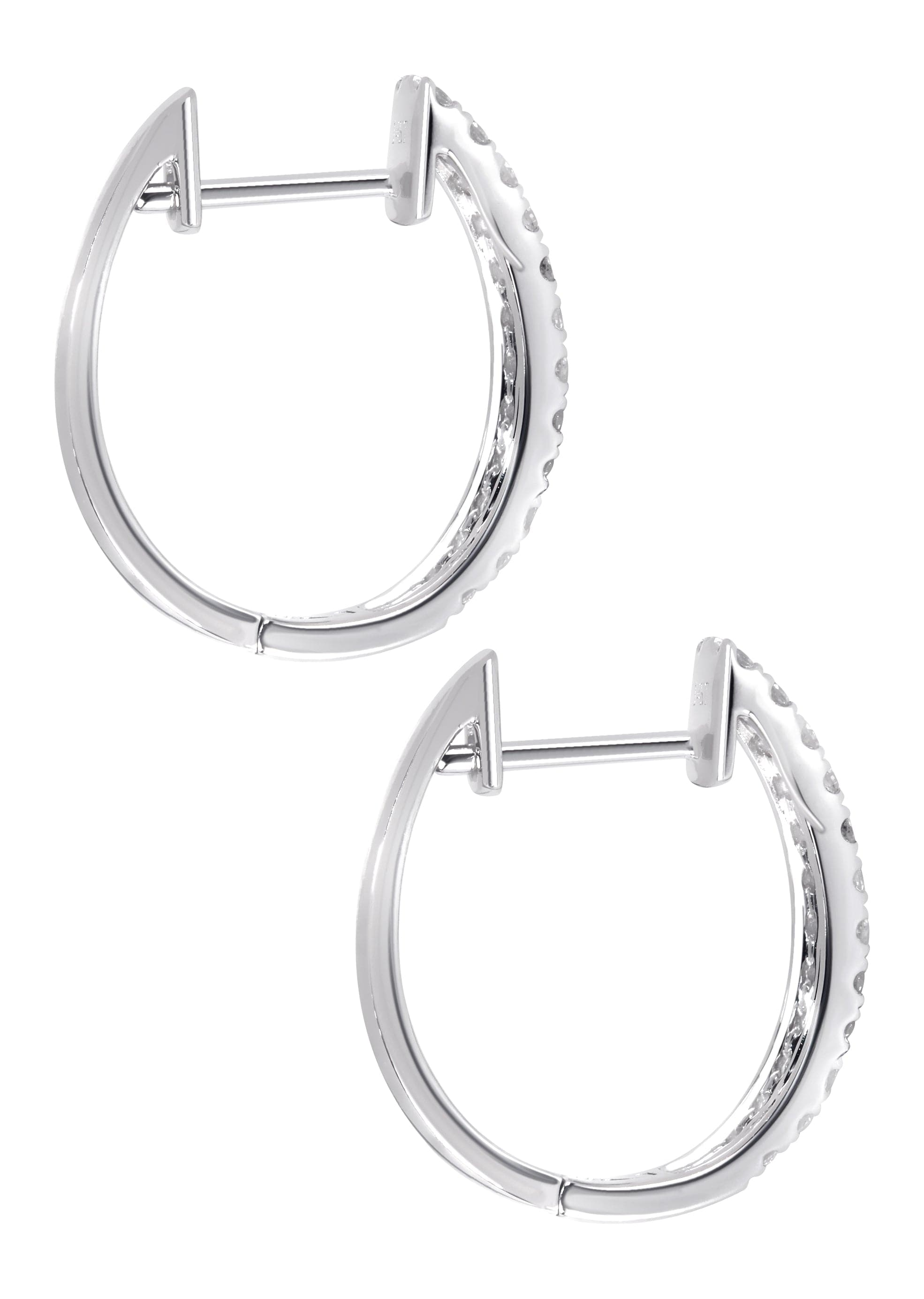 Mens Diamond Earrings | 0.25 Carats 14K White Gold