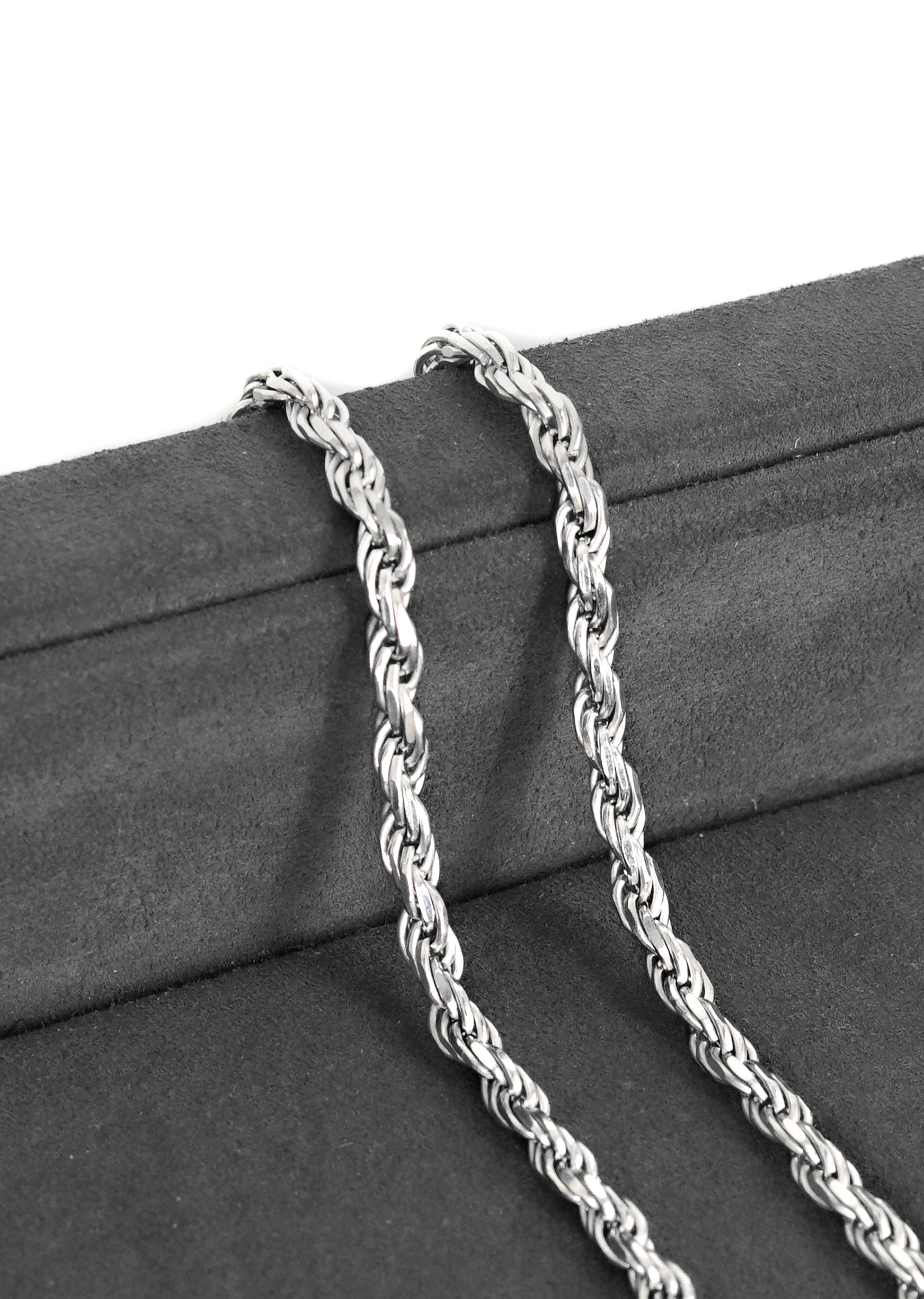Silver Chain - Mens White Chain / Rope Chain / 3.5 MM