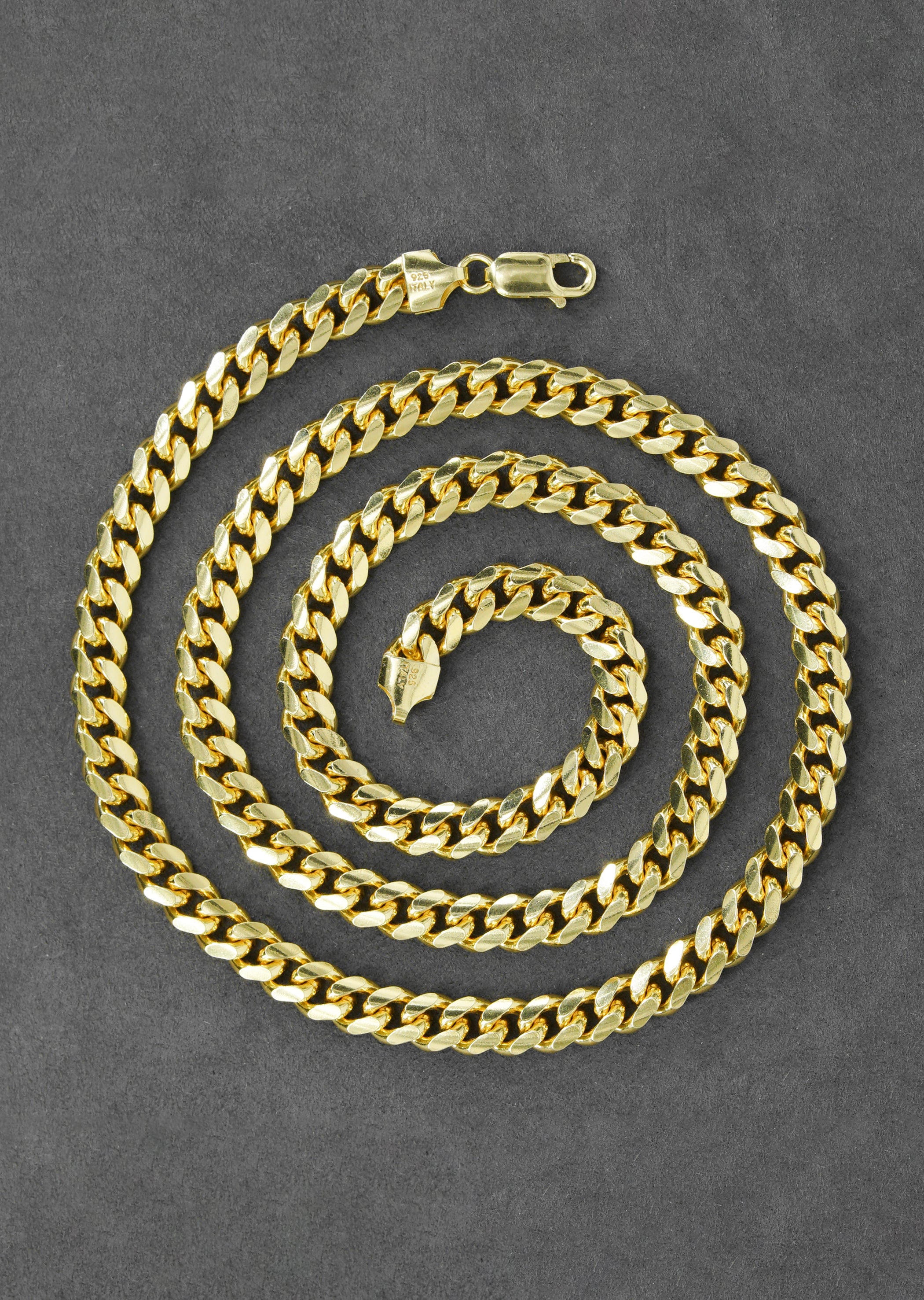 Silver Chain - Mens Gold Chain / Miami Cuban Link Chain / 7 MM