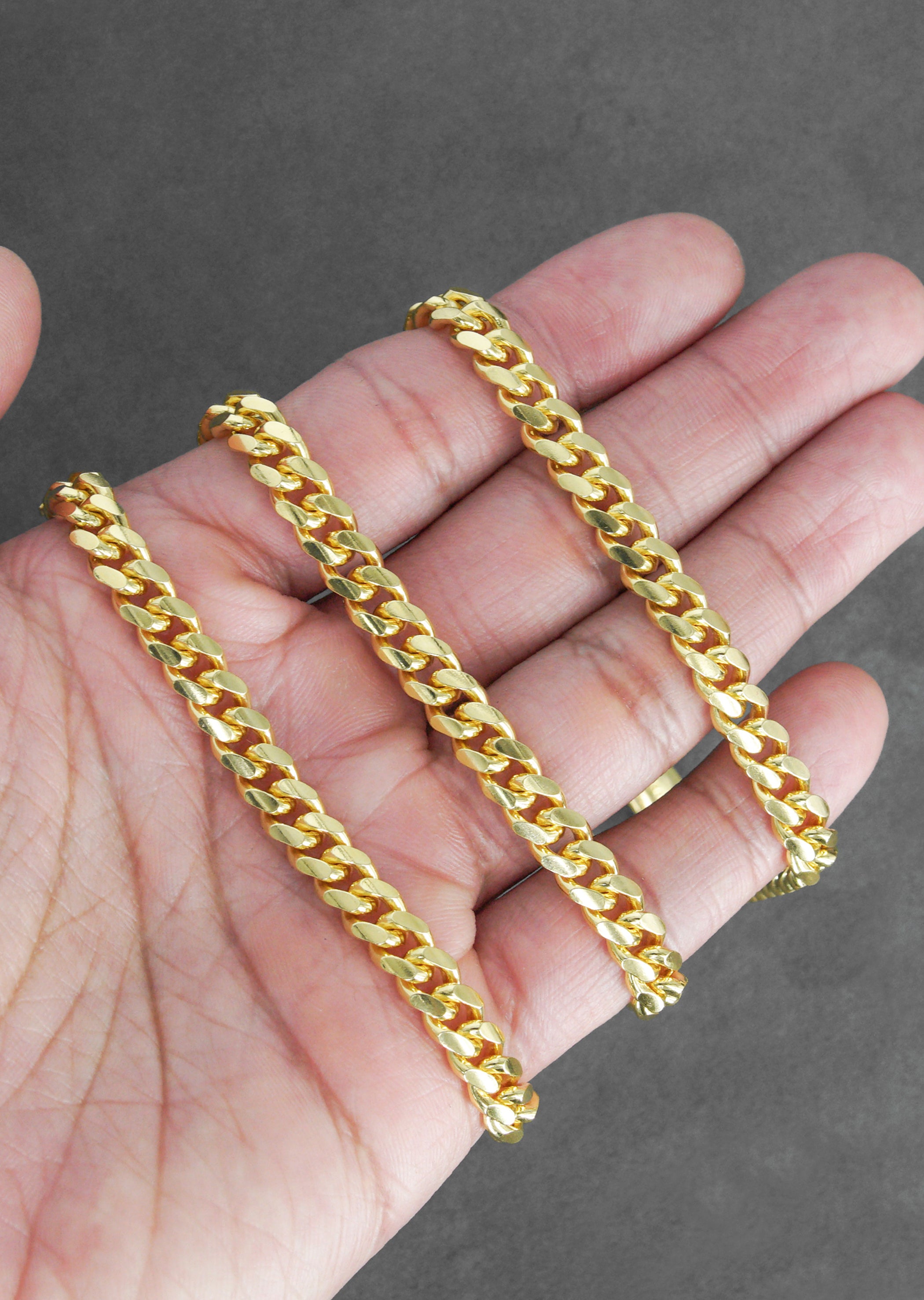 Silver Chain - Mens Gold Chain / Miami Cuban Link Chain / 7 MM