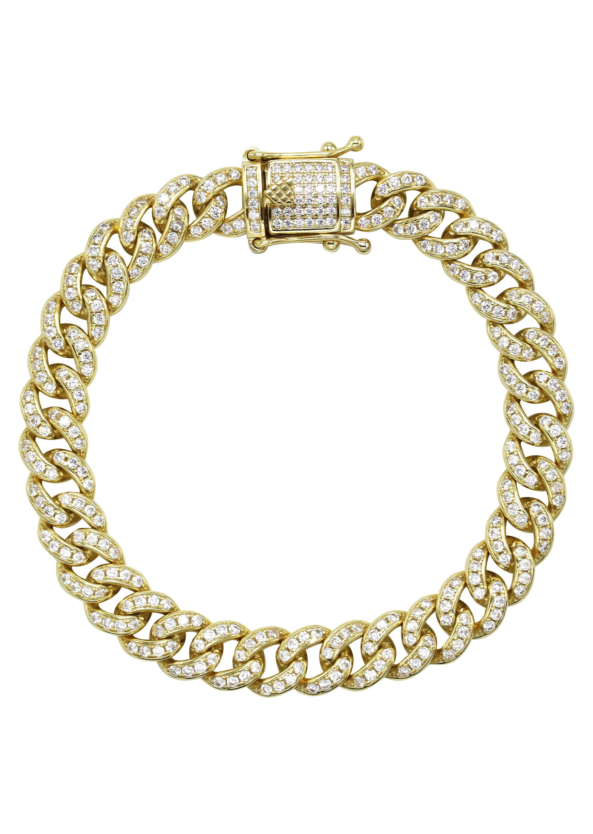 Silver Gold Ice Miami Cuban Link Bracelet