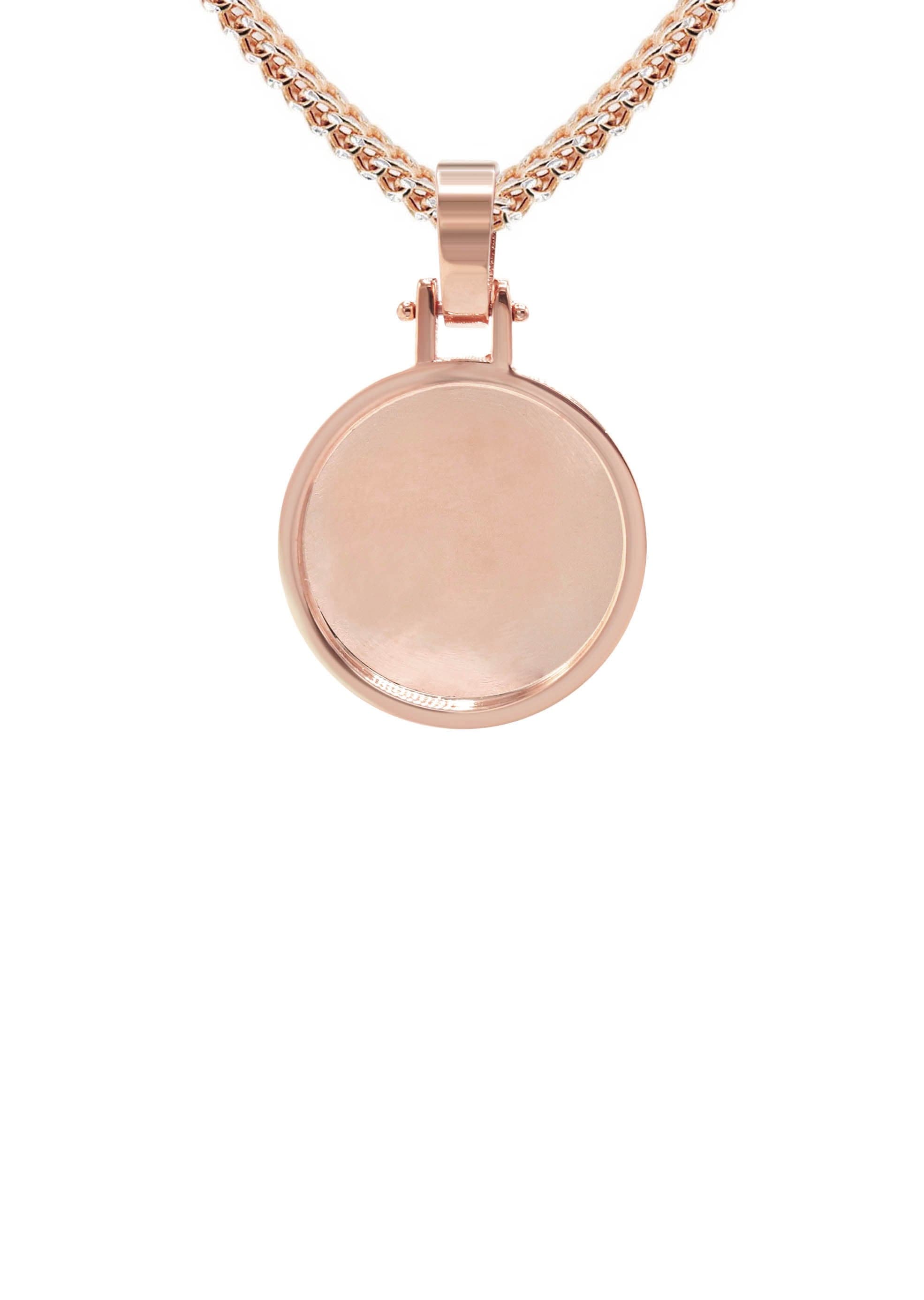 10K/14K Rose Gold Small Round Picture Pendant Necklace