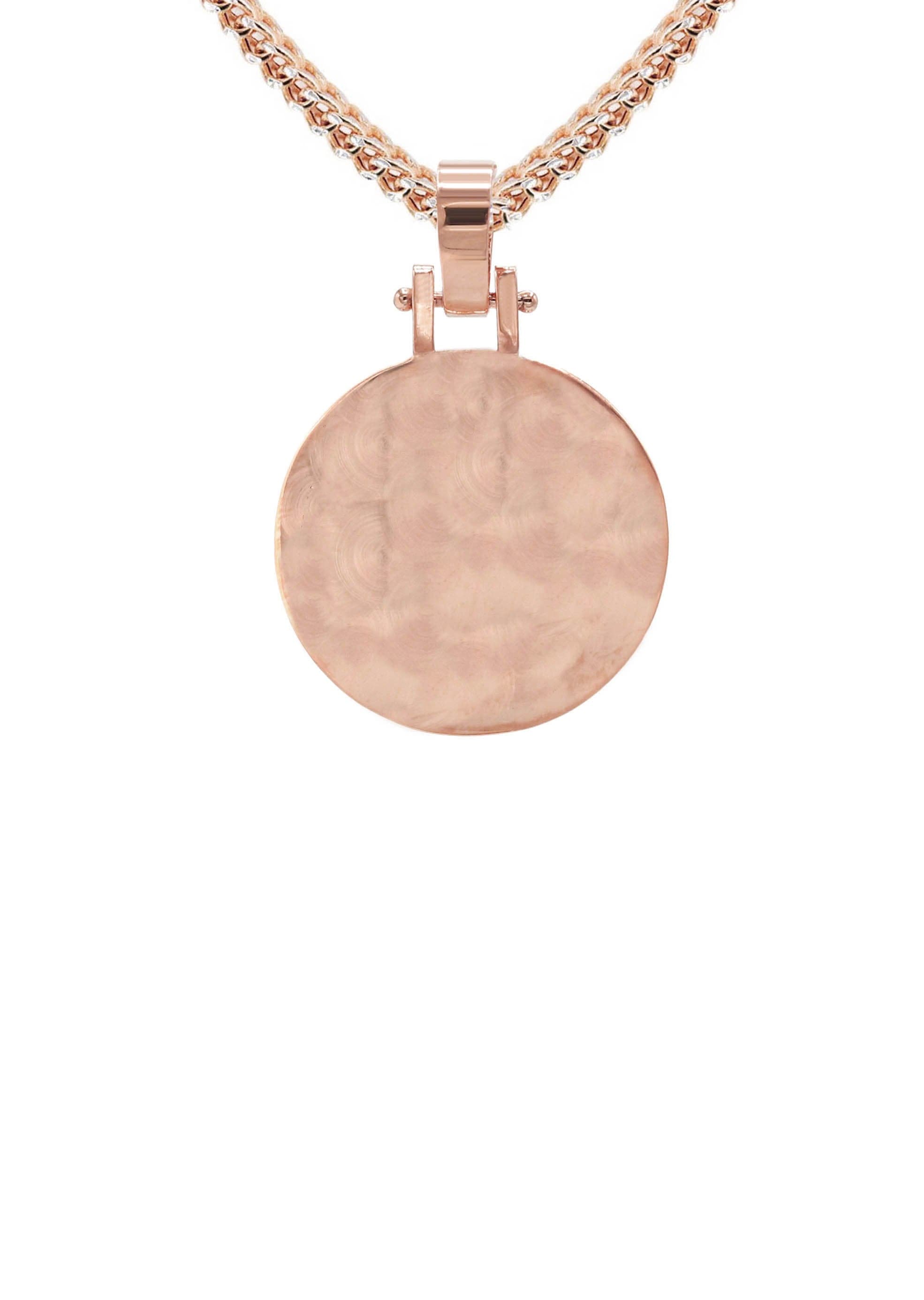 10K/14K Rose Gold Small Round Picture Pendant Necklace