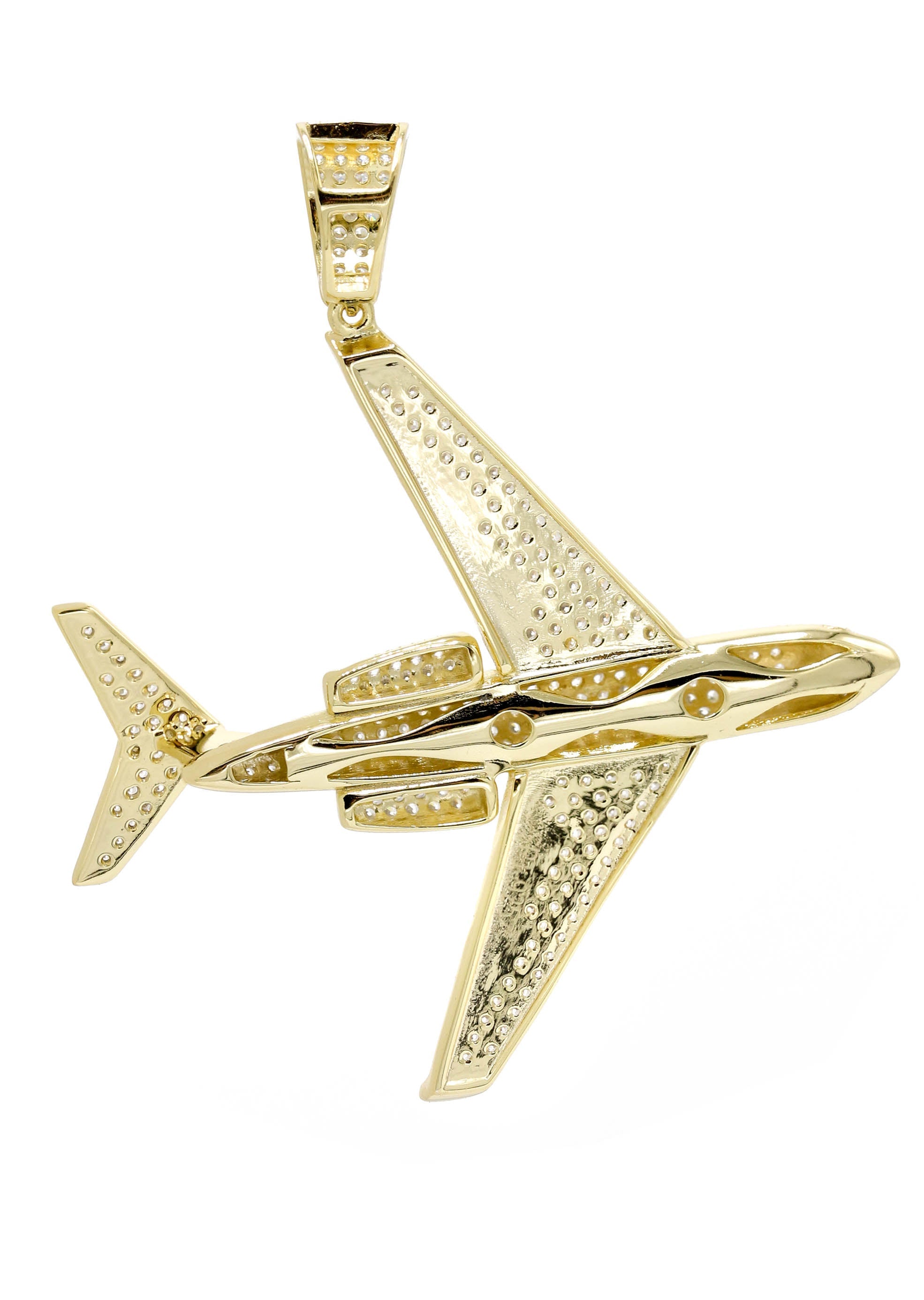 Silver Pendant - Gold Airplane Pendant | Appx 9.2 Grams