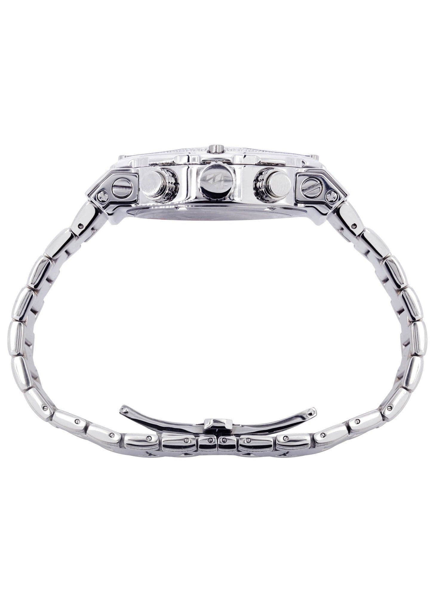 Mens White Gold Tone Diamond Watch | Appx. 0.22 Carats