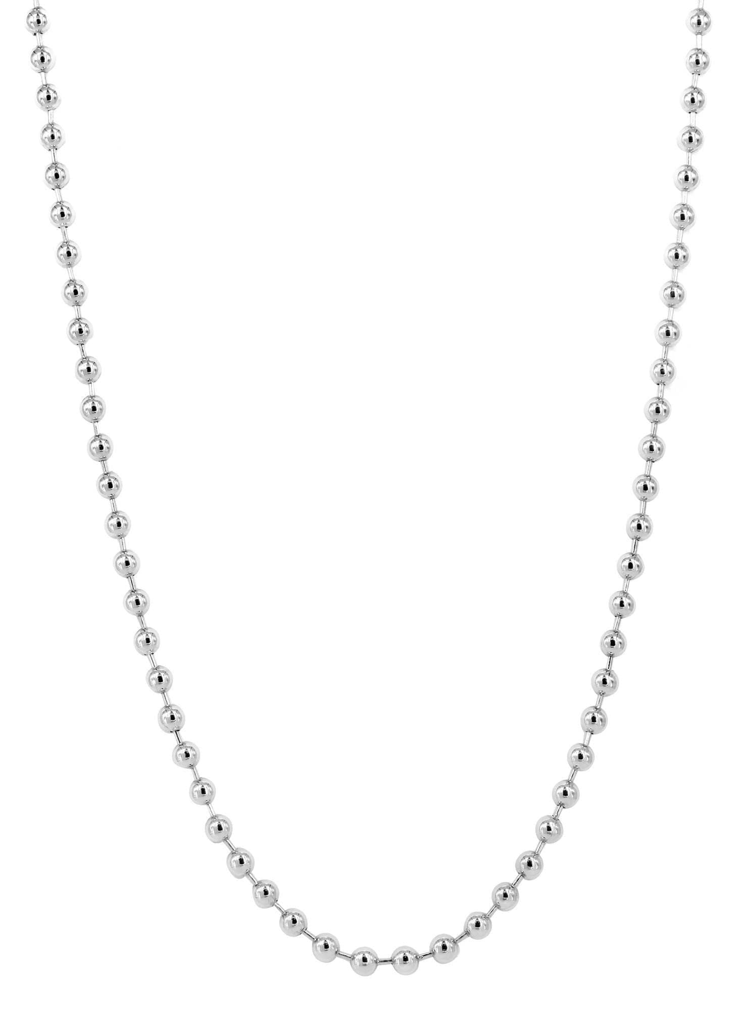 Gold Chain - Womens Dog Tag Chain 10K/14K White Gold