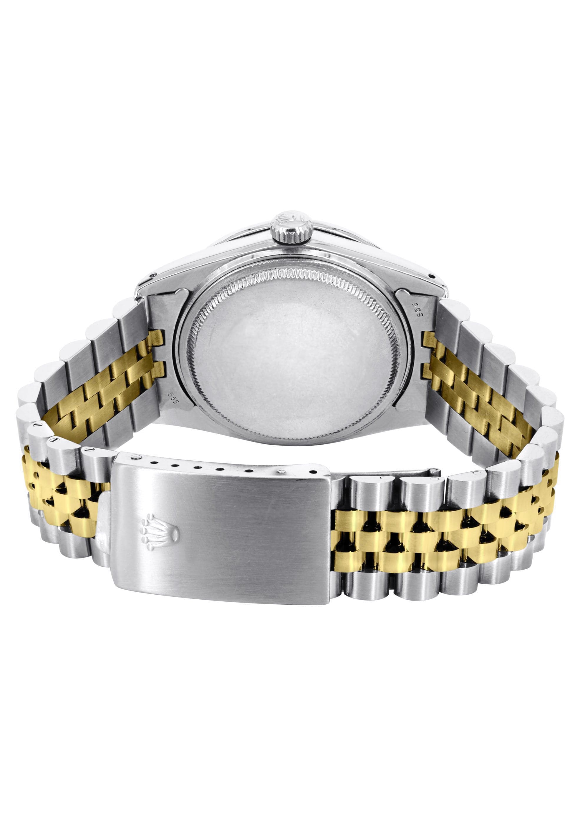 Diamond Gold Rolex Watch | Fluted Bezel | 31MM | Red Black Diamond Dial | Jubilee Band