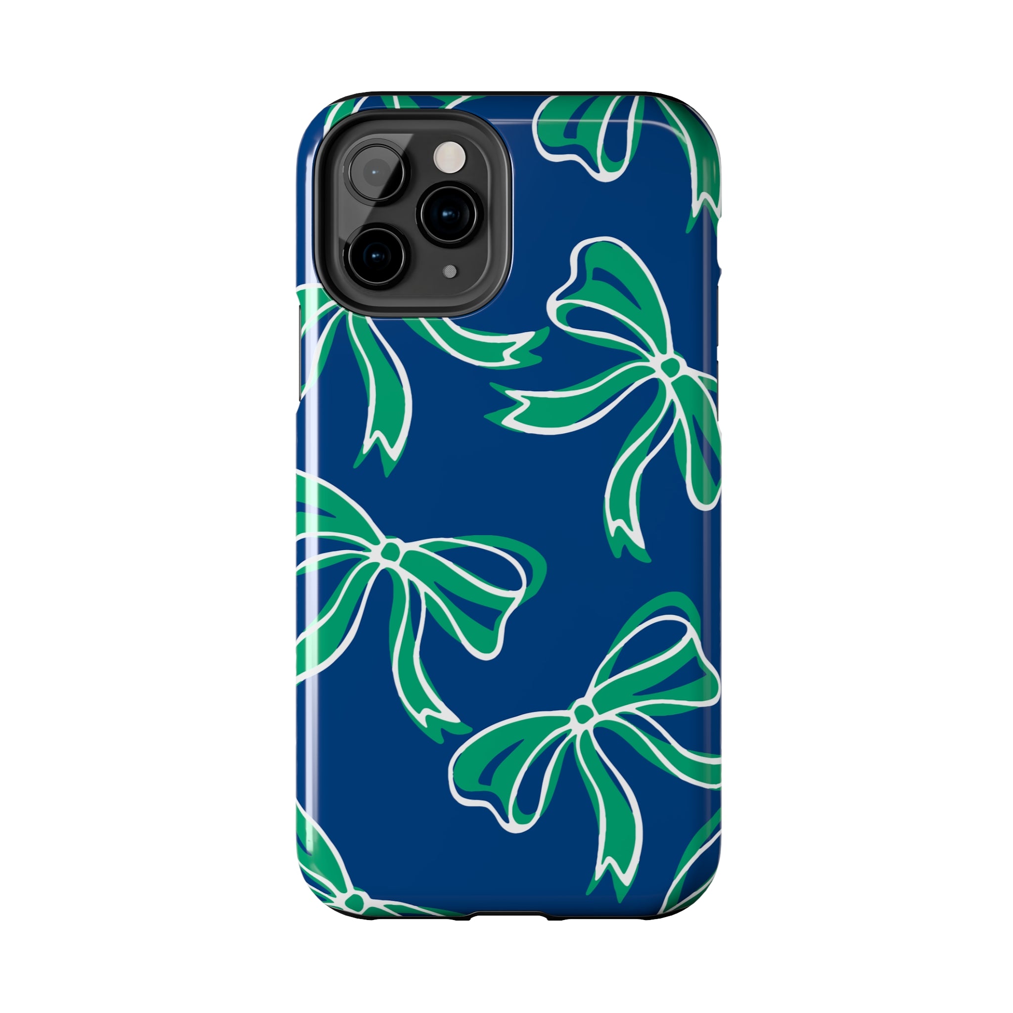 Trendy Bow Phone Case, Bed Party Bow Iphone case, Bow Phone Case, - FGCU, Blue and Green, Florida Gulf Coast