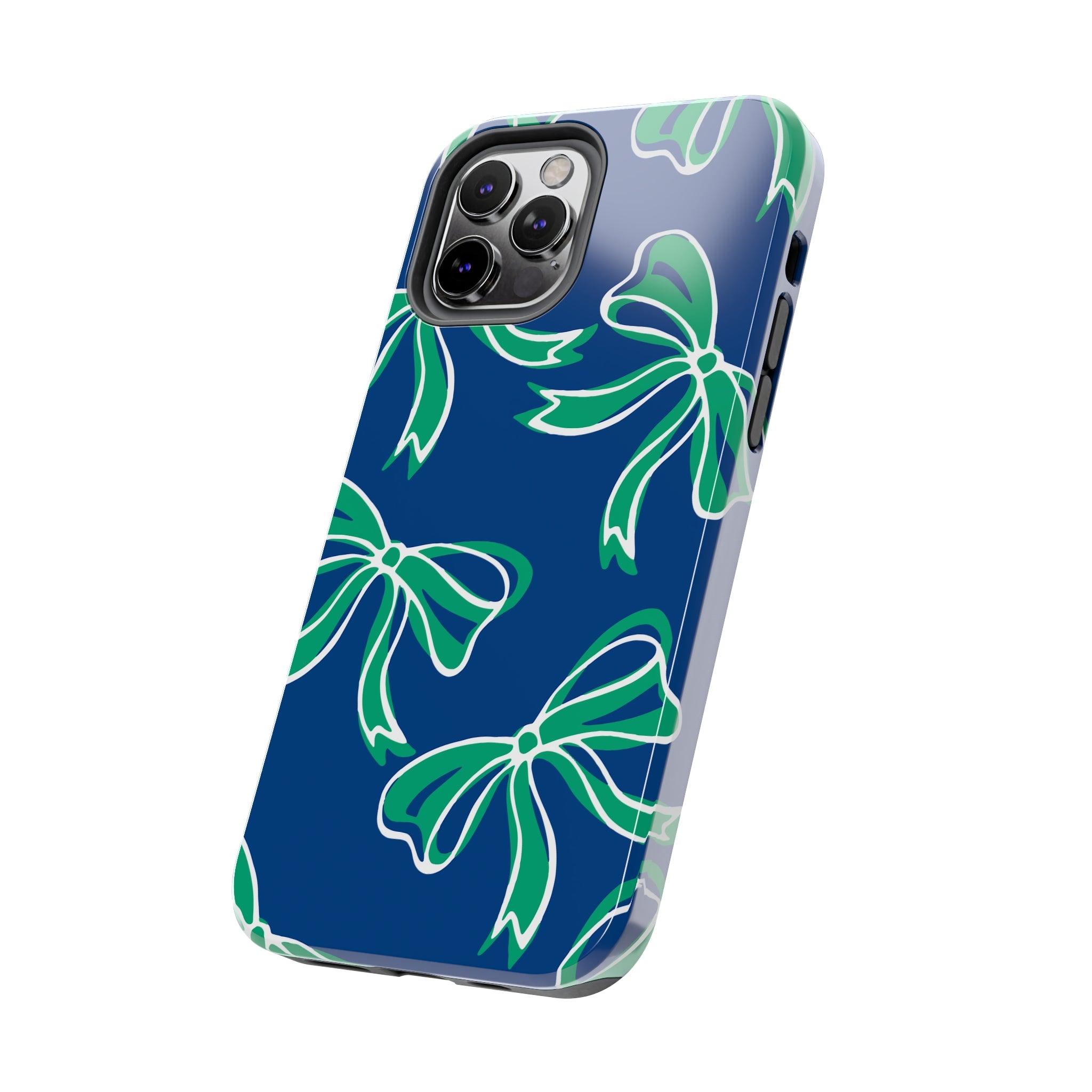 Trendy Bow Phone Case, Bed Party Bow Iphone case, Bow Phone Case, - FGCU, Blue and Green, Florida Gulf Coast