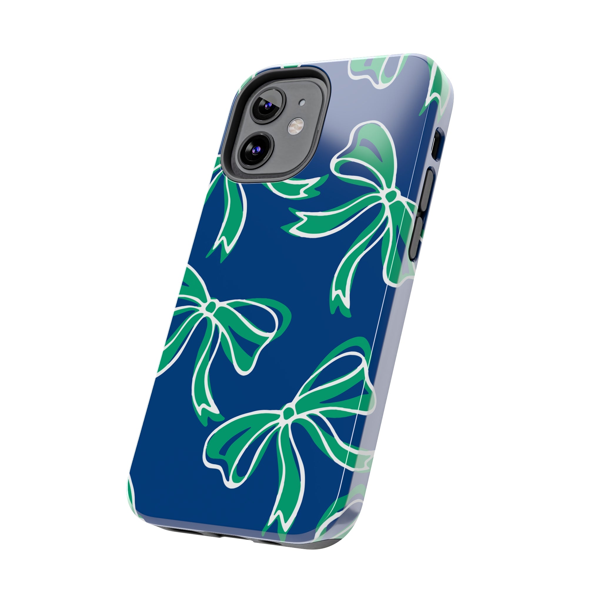 Trendy Bow Phone Case, Bed Party Bow Iphone case, Bow Phone Case, - FGCU, Blue and Green, Florida Gulf Coast