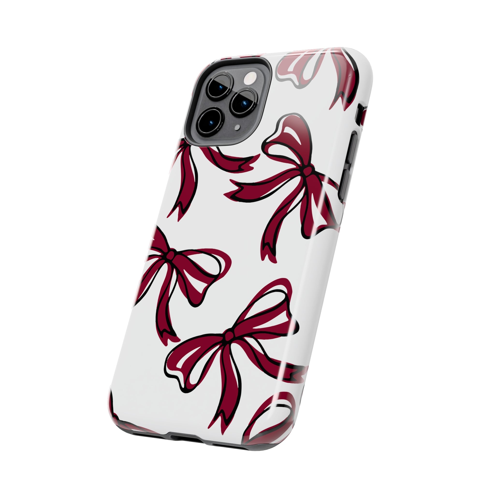 Trendy Bow Phone Case, Bed Party Bow Iphone case, Bow Phone Case, - South Carolina, Gamecocks, USC, garnet and black