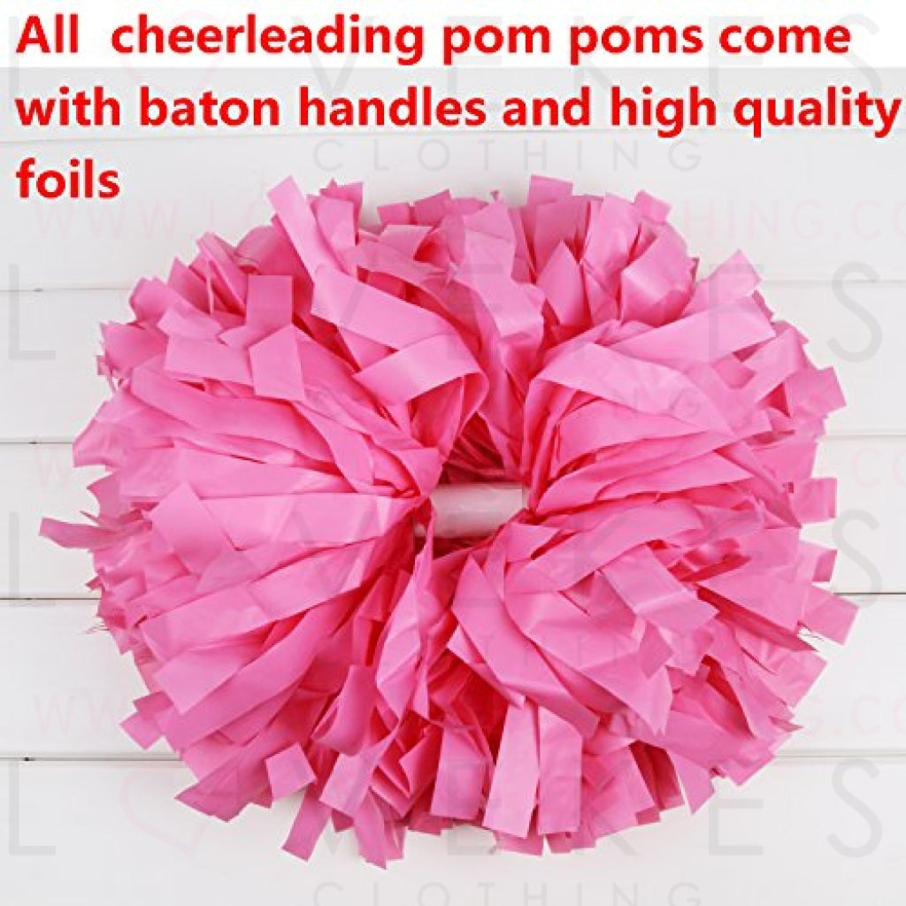 ICObuty Plastic Cheerleader Cheerleading Pom Pom 6 inch 1 Pair (Red-Forest Green)