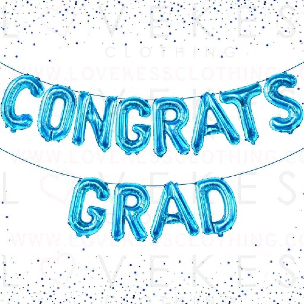 KatchOn, Congrats Grad Balloons Blue - 16 Inch | Congrats Balloons for Graduation Party Decorations 2023 | Congratulations Balloons for Blue Graduation Decorations Class of 2023 | Graduation Balloons