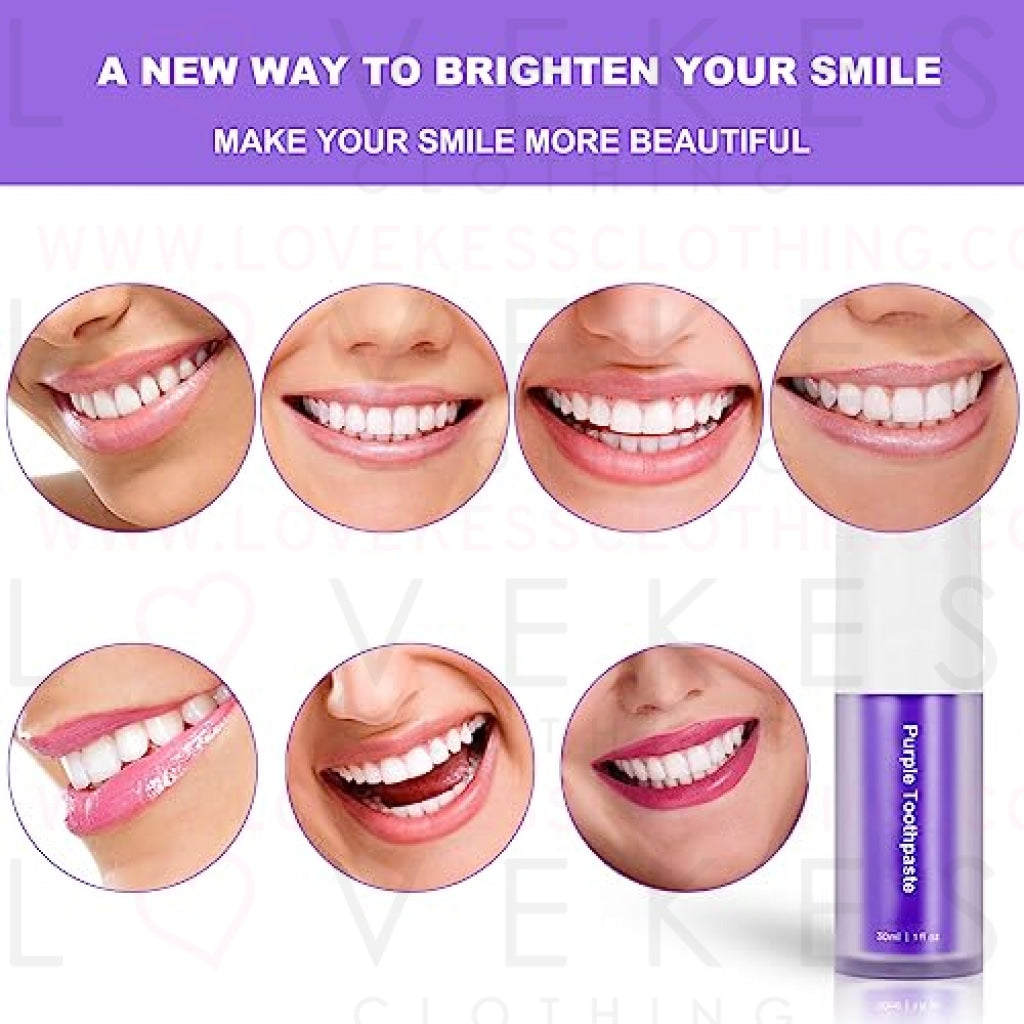 Purple Toothpaste for Teeth Whitening,Teeth Whitening Booster,Tooth Stain Removal,Teeth Whitener,Purple Whitening Toothpaste