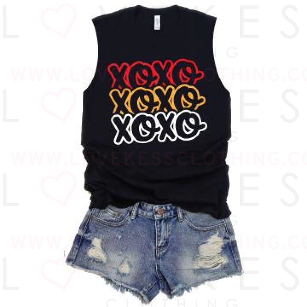 XOXO Repeat Camp Muscle Tee by LoveKess Clothing