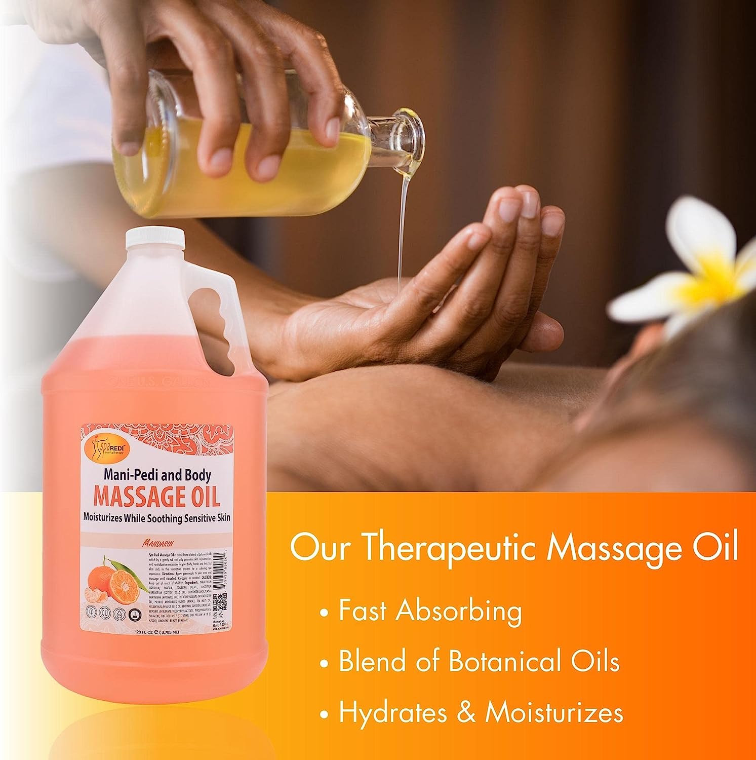 Massage Oil - Mandarin 1 Gallon by Spa Redi