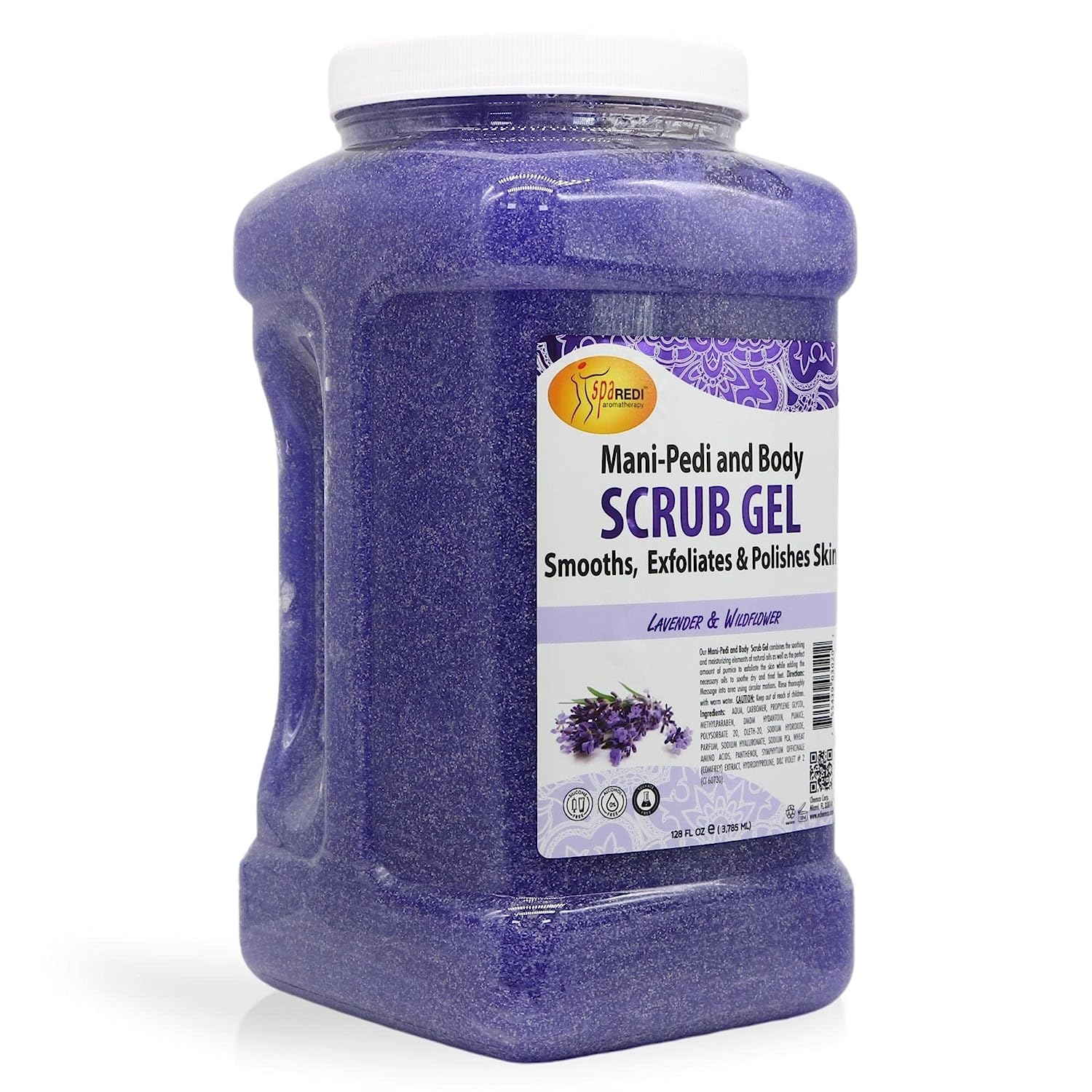 Exfoliating Gel Scrub Lavender & Wildflower Aroma, 128oz by Spa Redi