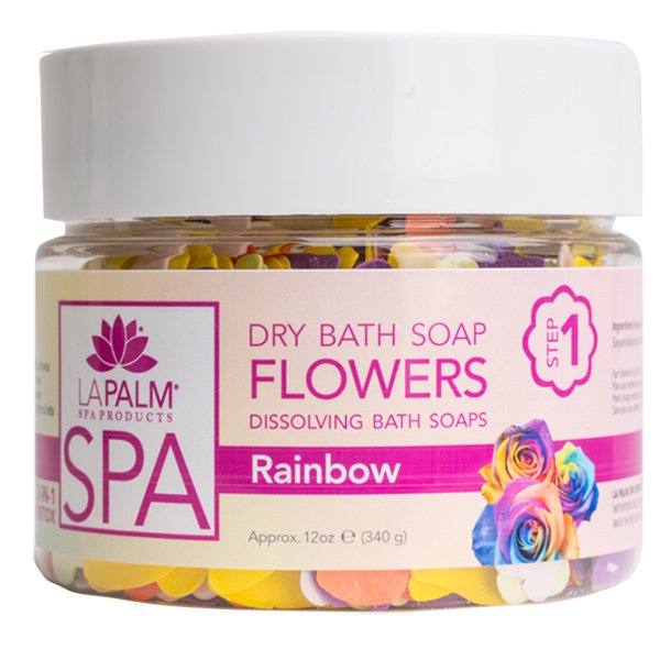 LaPalm Soap Flower Petals for Pedicures - Rainbow Multi Color 12oz