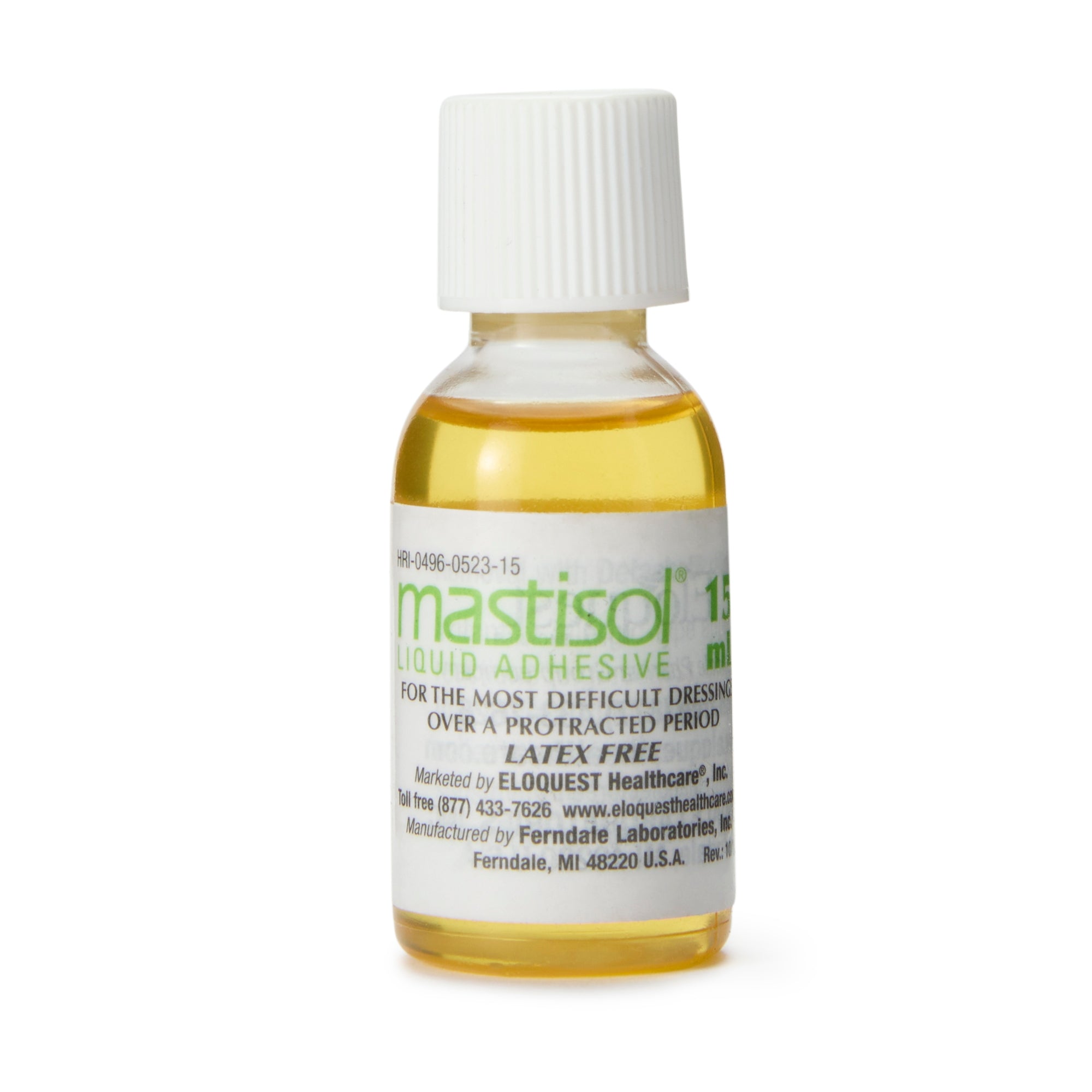 Ferndale Mastisol Liquid Adhesive 052315 - External Use, Latex-Free, Liquid, Bottle - 15 ml., One Bottle