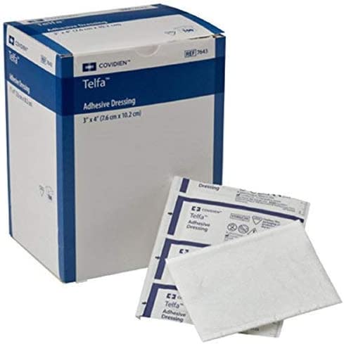 Covidien Cardinal Telfa 7643 - Adhesive Dressing, Film / Cotton, Sterile, White, Rectangle Shape - 3