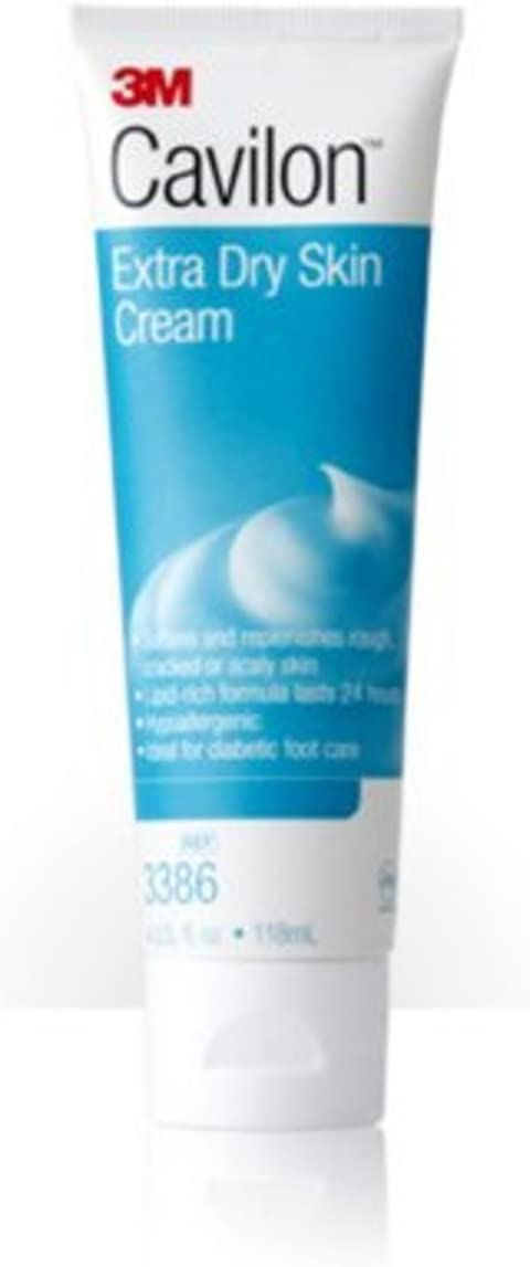 3M Cavilon Extra Dry Skin Cream 3386 - Skin Care, Foot and Body Cream, Non-Greasy, Hypoallergenic Moisturizing Cream, Tube - 4 oz,  Pack of 3
