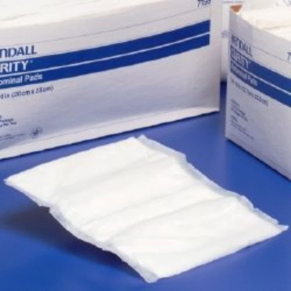 Covidien Cardinal Dermacea 7197D - Abdominal Pad, Non-Woven Fluff, Sterile, Rectangle Shape - 7 1/2