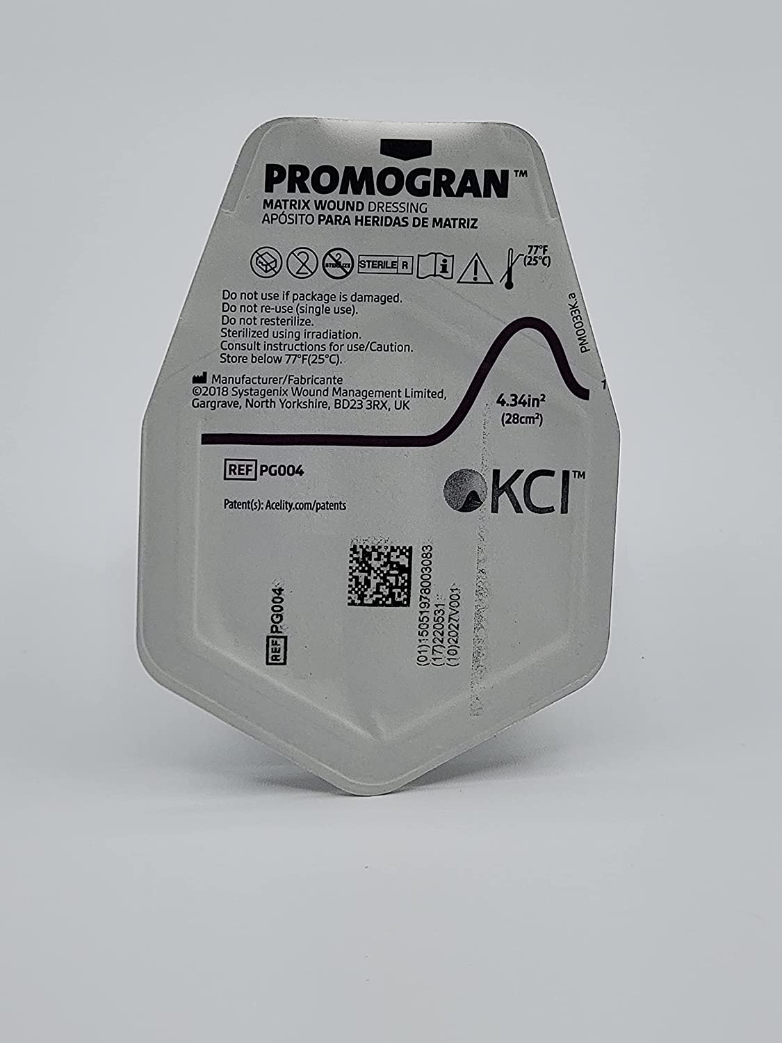 3M Systagenix Promogran Matrix PG004 - Collagen Dressing, Without Border, Collagen / (ORC) Oxidized Regenerated Cellulose, Sterile, White, Hexagon - 4 1/3