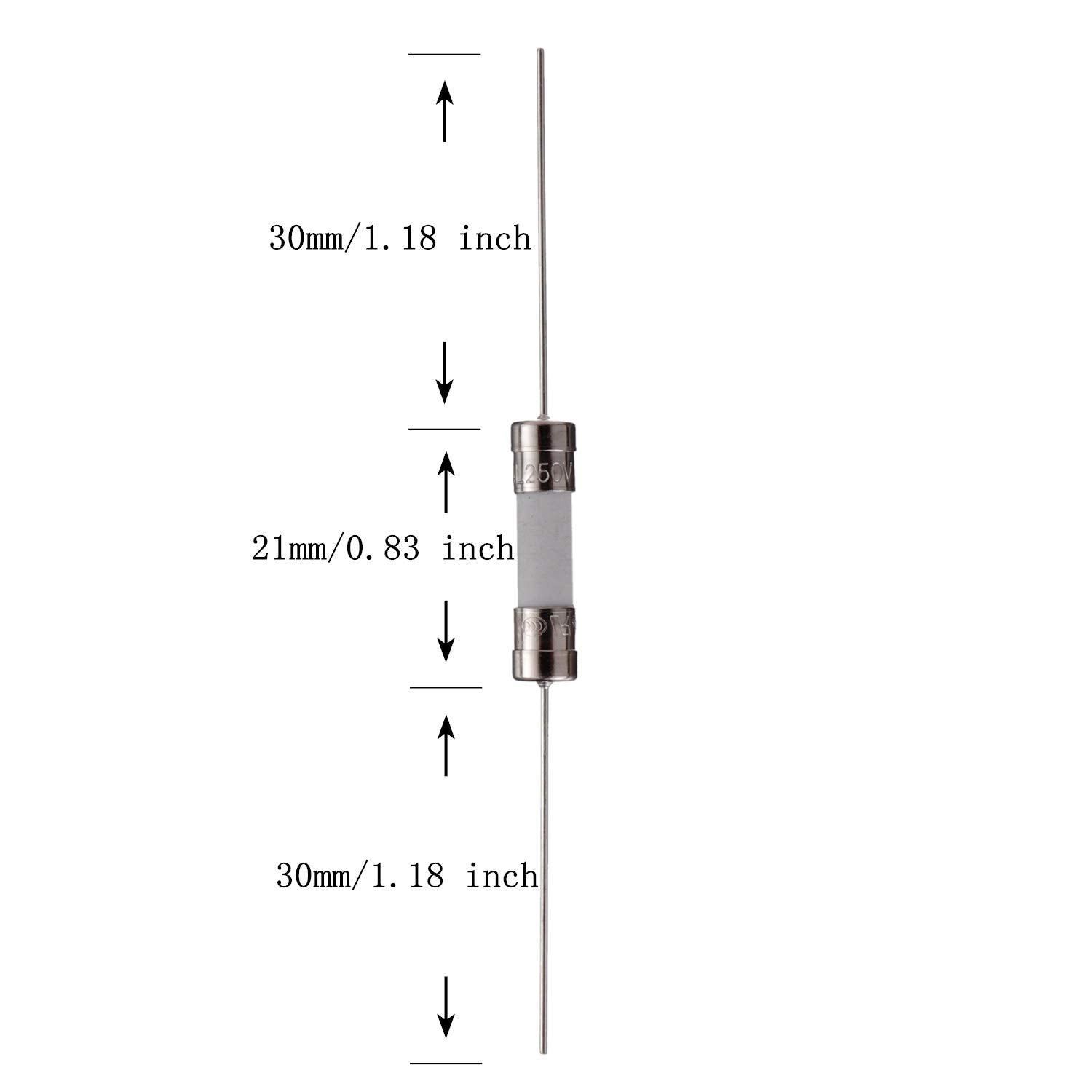 T5AL250V 5x20mm 5A 250V Ceramic Slow Blow Fuses 5 amp 250 Volt 0.2 x 0.78 Inch Ceramic Tube Time-delay Fuses