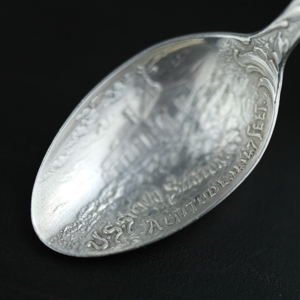 Antique sterling silver spoon Manitou Colorado USA ornamented picture