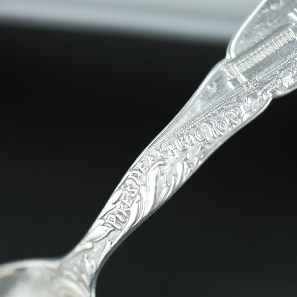 Antique sterling silver spoon Manitou Colorado USA ornamented picture